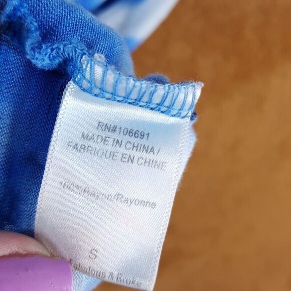 YOUNG FABULOUS BROKE Womens Top Small Blue Pullover Tank Tie Dye Stretch YFB - Picture 4 of 7